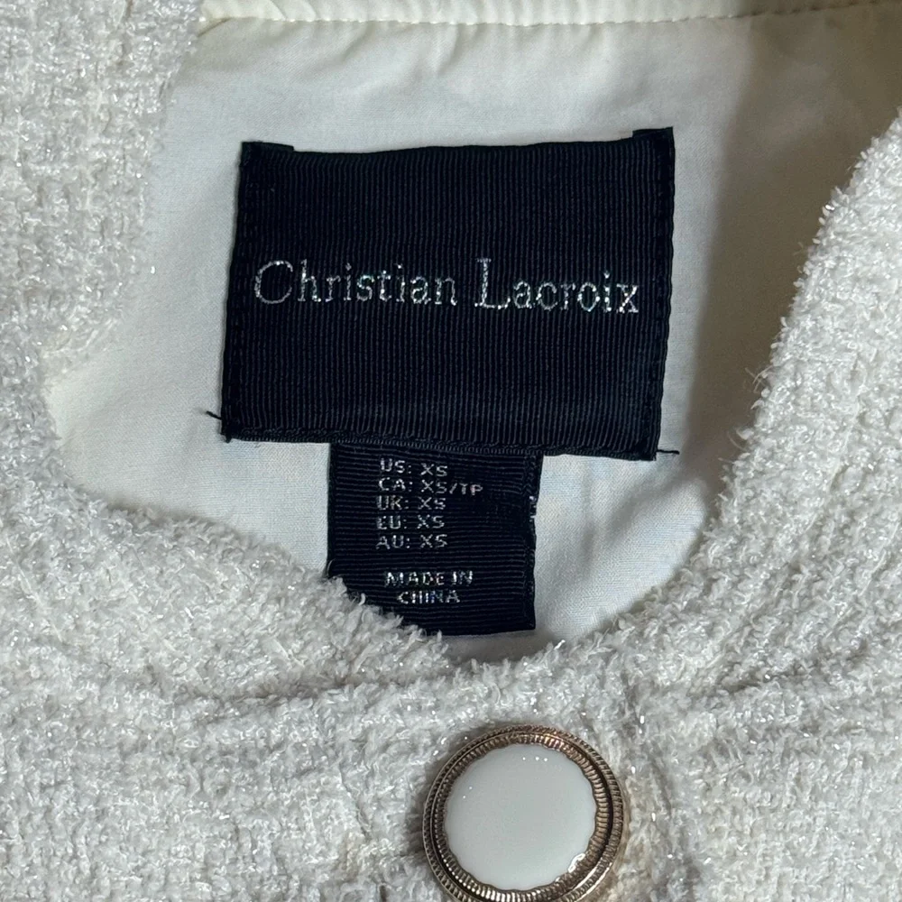 Christian Lacroix Tweed Sleeveless Button Front Vest size XS - Picture 7 of 11